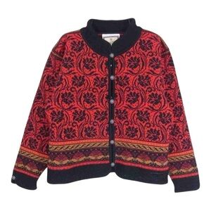 Dale of Norway Pure New Wool Button-Up Cardigan Sweater. Size Small.